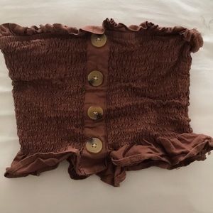 xs tube top with buttons and frill